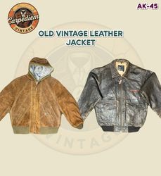 Veste en cuir vintage ancienne Ak-45