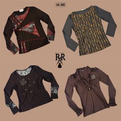 Y2K Dark Earthy Tone Full Sleeve Tops (AA-369)