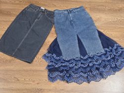 Y2k lange Denim-Röcke (166985)