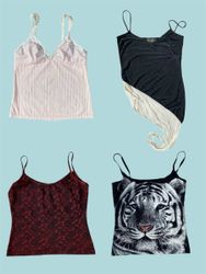 Nostalgia Suave: Tops Cami Icônicos Y2K(TS:1248)