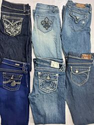 Pantalon flare brodé Y2k pour femme R174