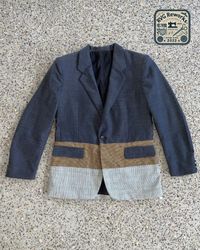 Upcycled Tri-Tone Patchwork Blazer