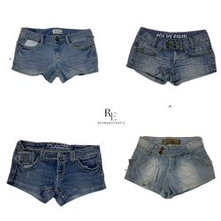 Y2k Denim únicos micro pantalones cortos mini (RE-..