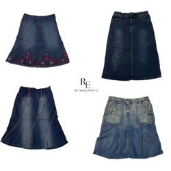 Faldas largas de mezclilla Y2k (RE-2356)