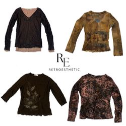 Y2K Earthy Tone camisetas de manga larga (RE-2352)