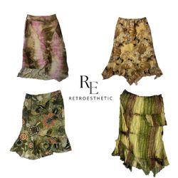 Y2k Grungy floral Summer Skirts (RE-2350)