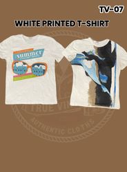 T-shirt bianca stampata Tv-07