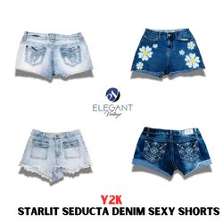 Y2K Starlit Seducta Denim Sexy Shorts - EV01148