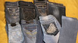 Embroidered y2k flare jeans