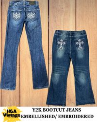 JEANS BOOTCUT BRODÉS OU EMBELLIS Y2K