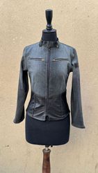 JAQUETA DE JEANS DE COURO