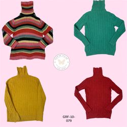 Retro High Neck Sweater – Soft Knit Vintage Style ..