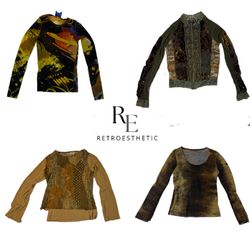 Y2K Denim Unique Long Sleeves Tops RE-2375