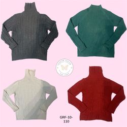 Hochkragenpullover – Bequemer Vintage-Strick-Essen..