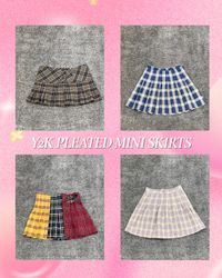 Saias Plissadas Quadriculadas Y2K