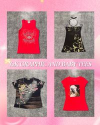 Mix di Camicie Grafiche Y2K e Baby Tee