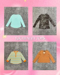 Y2k Henley Tops