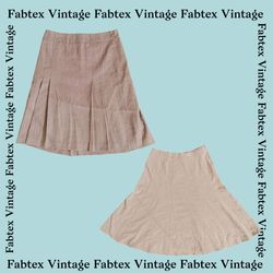 (FV-254) Vintage Neutral Linen & Cotton Skirts Bun..