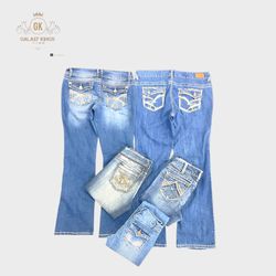 Y2K 90s Vibes Embroidered Flare Jeans