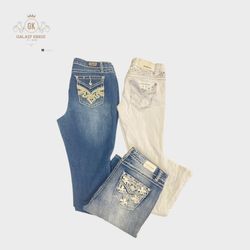 Y2K EMBELLISHED FLARE JEANS