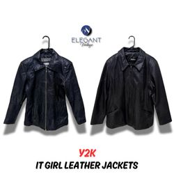 Y2K IT Girl Leather Jackets - EV0109