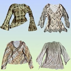 Y2K Earthy Tone Full Skeeve Tops (TS-1321)