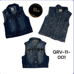 Y2K Denim Vest for Women – Retro Sleeveless Jacket..