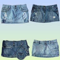 Y2K IT Girl Denim Mini  Skirts (TS -1326)