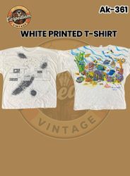 T-shirt bianca stampata Ak-360