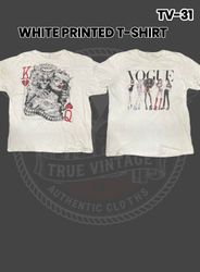 Weiße bedruckte T-Shirt Tv-31
