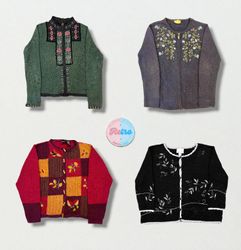 Vintage Y2K Embroidered Cardigan Sweaters (E)