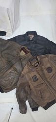 Vestes en cuir bomber vintage pour hommes