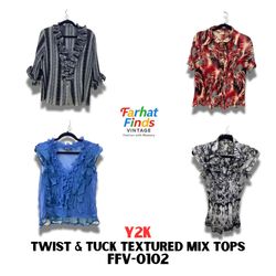 FFV-0102 Y2K TWIST & TUCK TEXTURED MIX TOPS