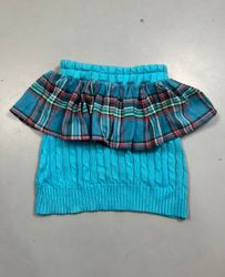 Upcycled Polo Ruffle knit skirt