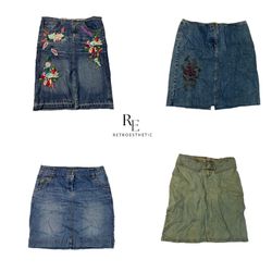 Y2K IT Girl Denim Unique Midi Skirts RE-2385