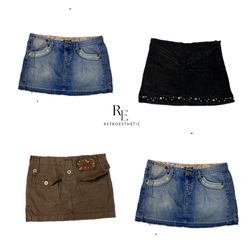 Y2K IT Girl Denim Midi Skirts RE-2388