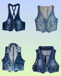Y2K IT Girl Denim Waistcoat (TS-1345)