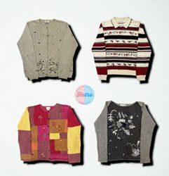 Embroidered Cottagecore and Y2K Style Sweaters (E)