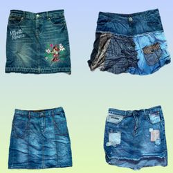 Faldas de mezclilla de estilo retro Y2K (TS-1351)