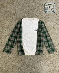 Upcycled Plaid Panel Crewneck