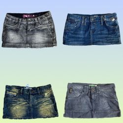 Y2K IT Girl Denim Mini Skirts ((TS- 1357)