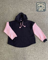 Upcycled Crochet and Fleece Hoodie