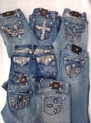Pacote de Jeans Flare & Straight Vintage Miss Me C..