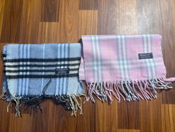 Pink and sky blue only Burberry scarves