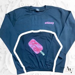 Suéter popsical refeito no estilo Stussy