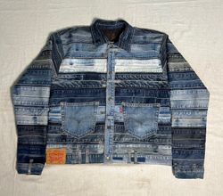 Veste en denim upcyclé avec ceinture WR_0003
