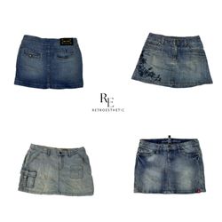 Y2K Britney Era Denim Mini Skirta RE-2397