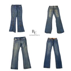 Y2K Unique Flared Denim jeans RE-2401