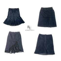 Y2K IT Girl Denim Maxi Skirts RE-2402