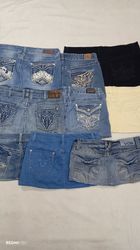 Denim mini skirts